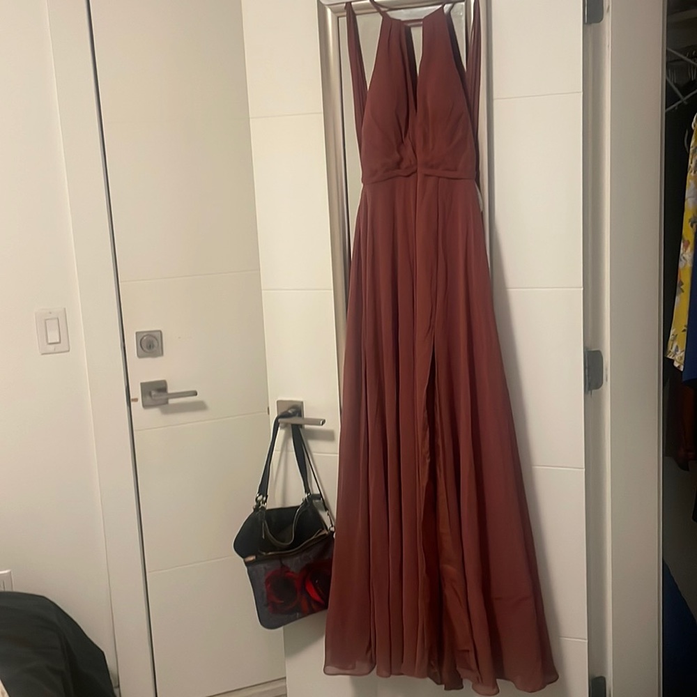 Mauve bridesmaid or prom dress azazi